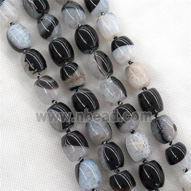 white Druzy Agate barrel beads