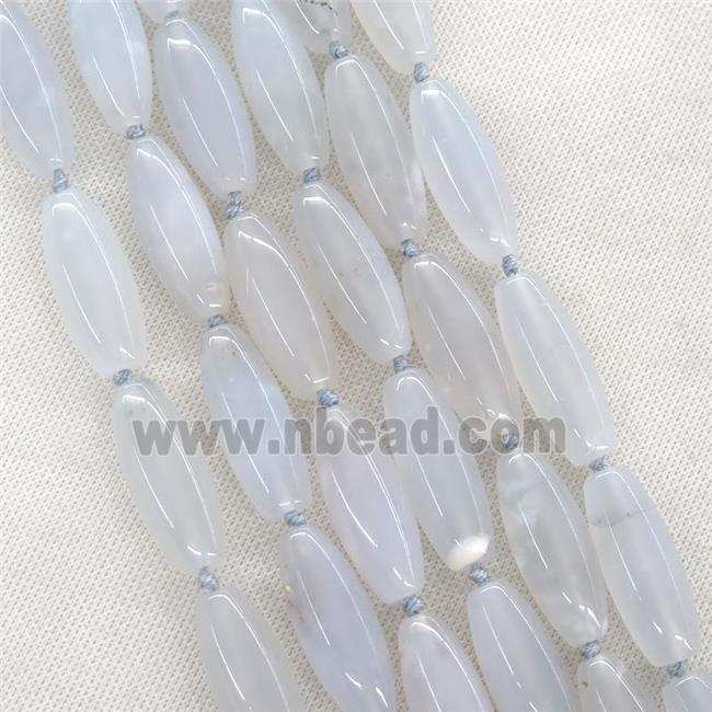 blue Chalcedony Agate rice beads