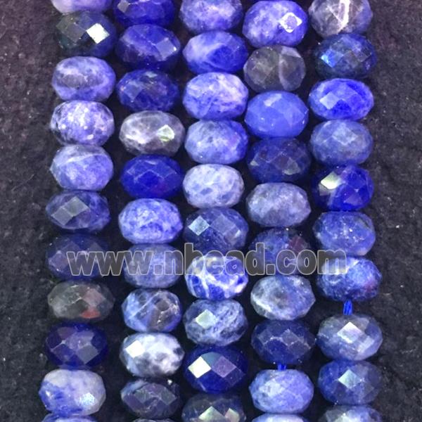 blue Sodalite Beads, faceted rondelle