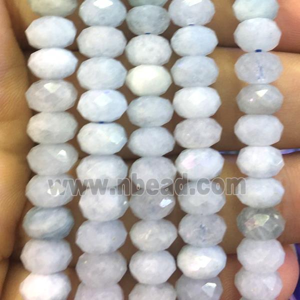Aquamarine Beads, faceted rondelle