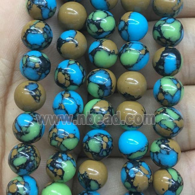 round turq Resin Beads