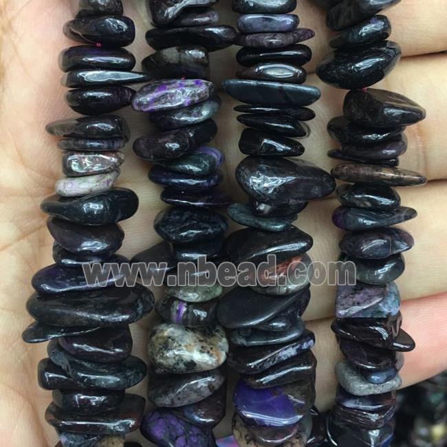 black Biotite chip beads