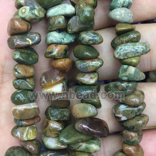 green Rhyolite chip beads