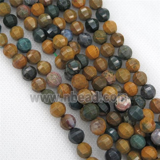 Ocean Agate Beads, multi color, faceted round