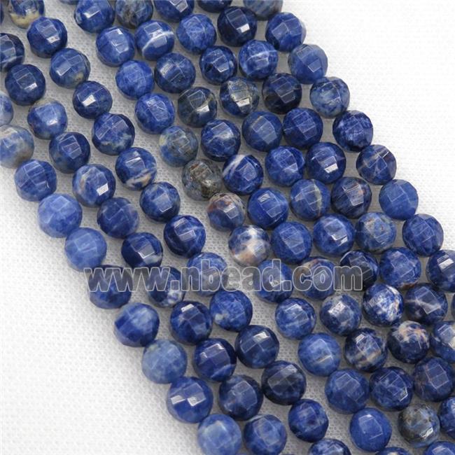 blue Sodalite Beads, faceted round