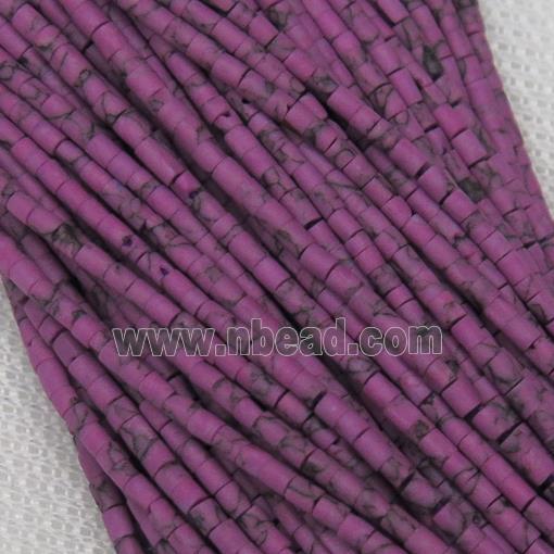 tiny synthetic purple turquoise tube beads