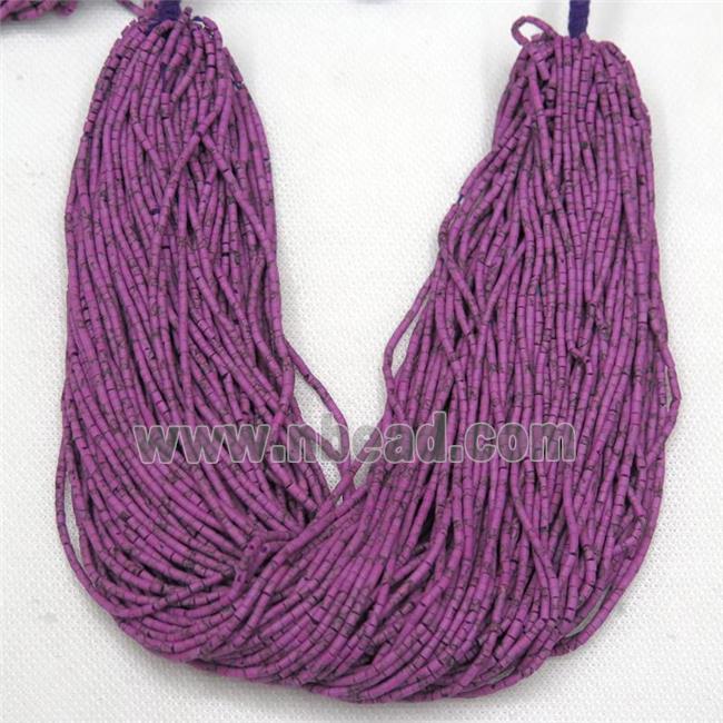 tiny synthetic purple turquoise tube beads