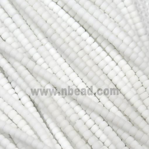 tiny white Lampwork Glass seed Beads