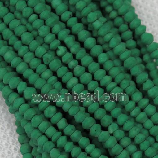 tiny green synthetic turquoise rondelle Beads