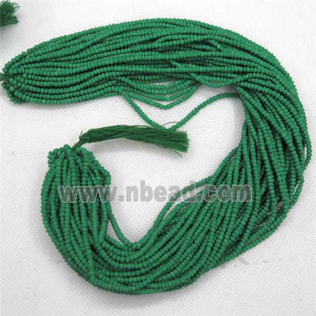 tiny green synthetic turquoise rondelle Beads