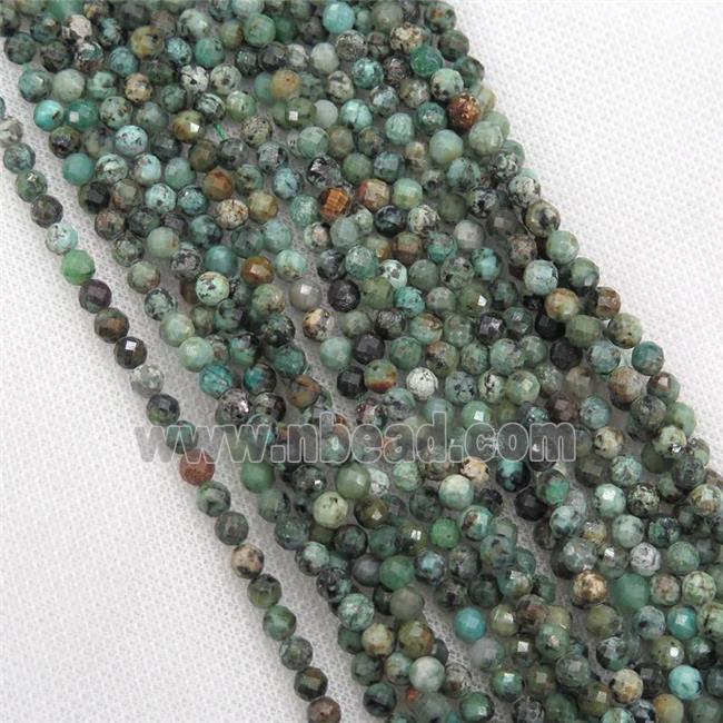 green African Turquoise beads, faceted round