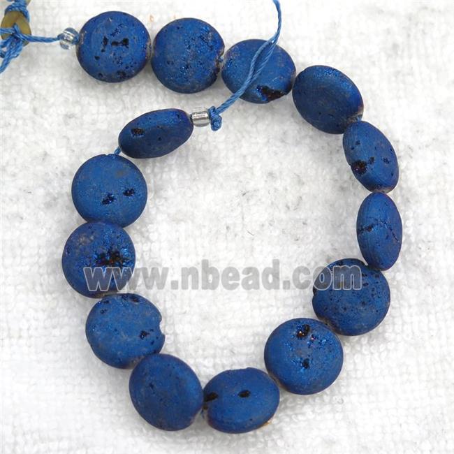 blue Druzy Agate circle beads
