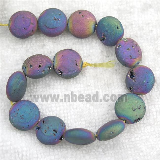 rainbow Druzy Agate circle beads