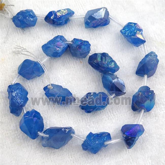 blue Crystal Quartz chip beads