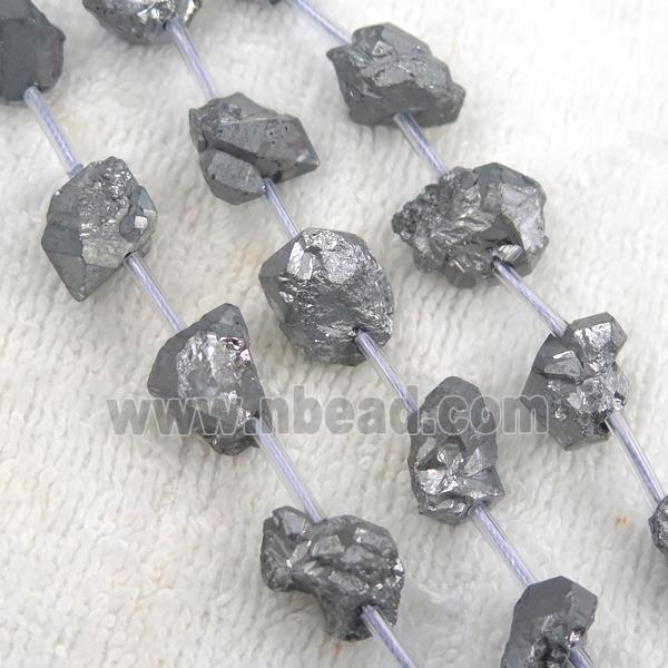 silver Crystal Quartz chip beads
