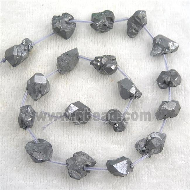 silver Crystal Quartz chip beads