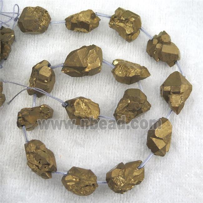 golden Crystal Quartz chip beads