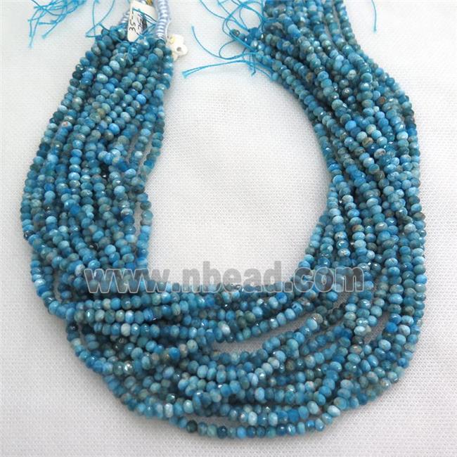 blue Apatite Beads, faceted rondelle