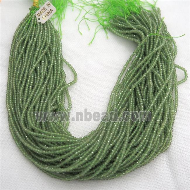 green Peridot Beads, faceted rondelle