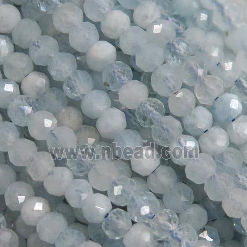 tiny blue Aquamarine Seed Beads, faceted rondelle