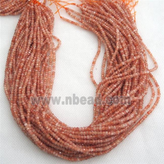 orange SunStone Beads, faceted rondelle