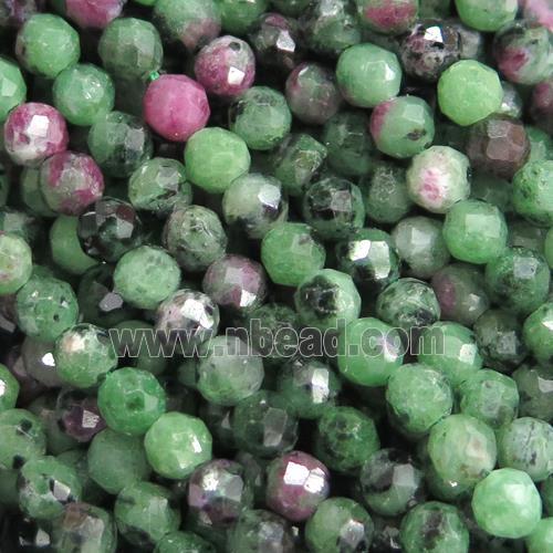 natural Ruby Zoisite seed Beads, faceted round