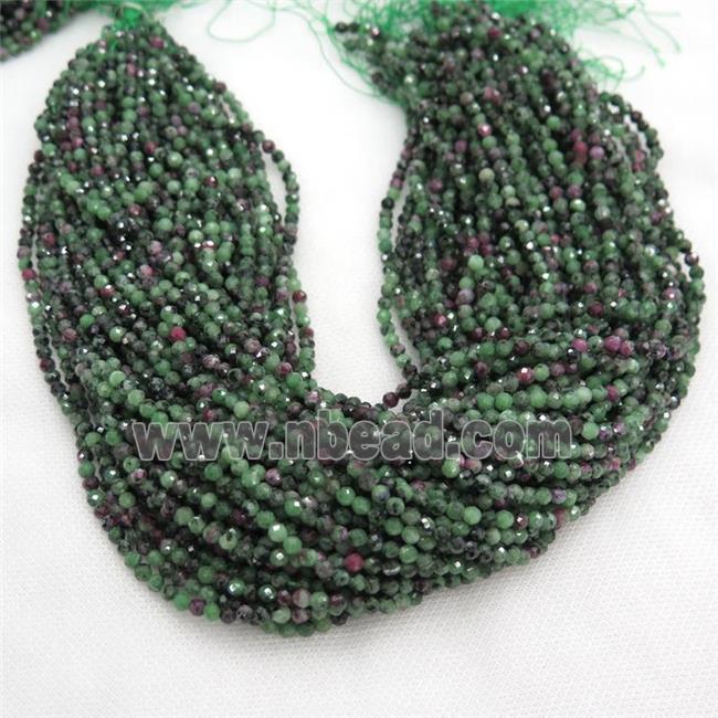 natural Ruby Zoisite seed Beads, faceted round