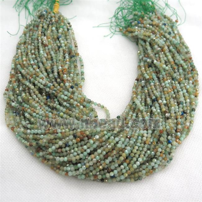 Chrysocolla Seed beads, faceted round