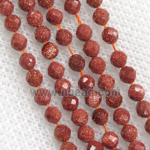 tiny gold SandStone Seed Beads, faceted round
