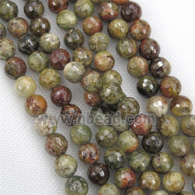 Green Garnet Beads, faceted round