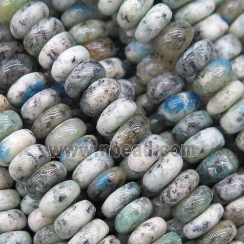 natural K2 jasper beads, rondelle, A grade