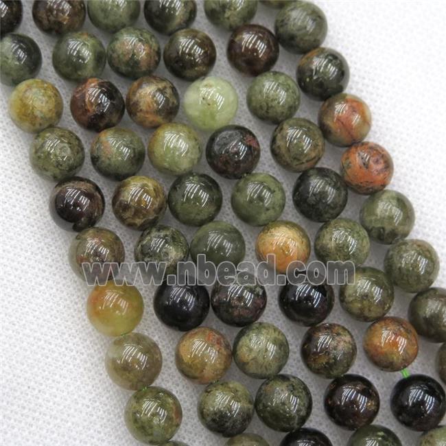 round Green Garnet Beads