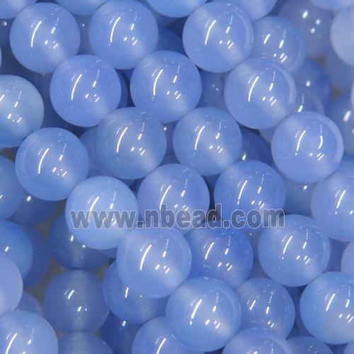 round blue Chalcedony beads