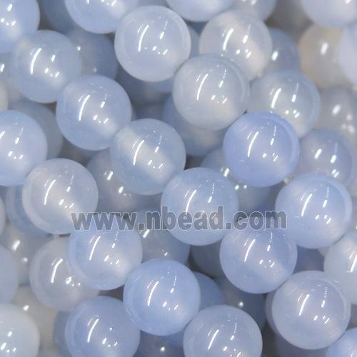 round Chalcedony beads, light blue