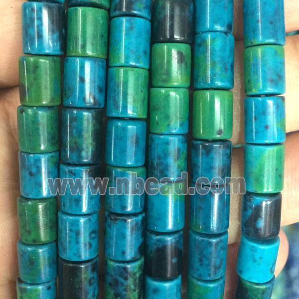 Chrysocolla tube beads, Synthetic