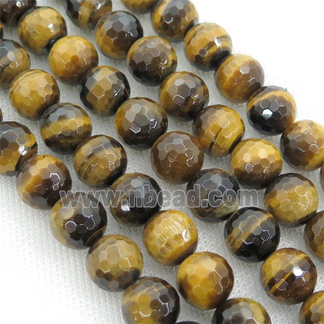 natural tiger eye stone beads, faceted round