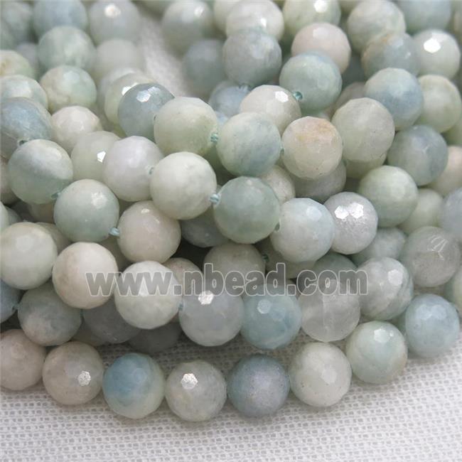Chinese Aquamarine Beads, faceted round