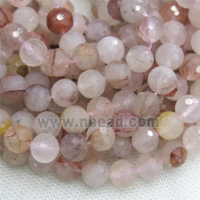 red Crystal Quartz Beads, faceted round, A grade
