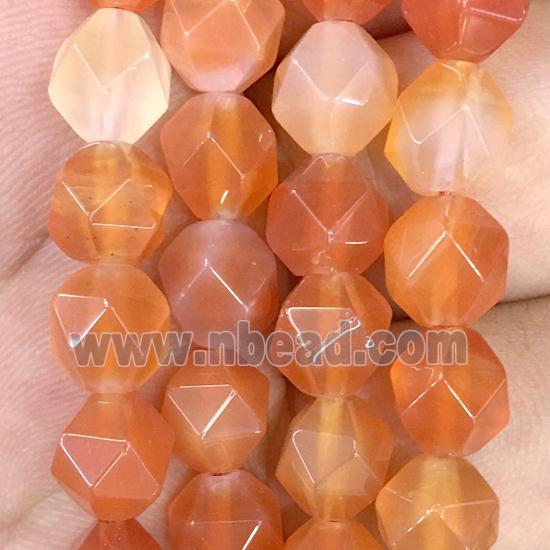 natural Carnelian Agate Beads, faceted round