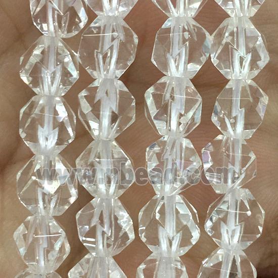 faceted round Clear Quartz beads