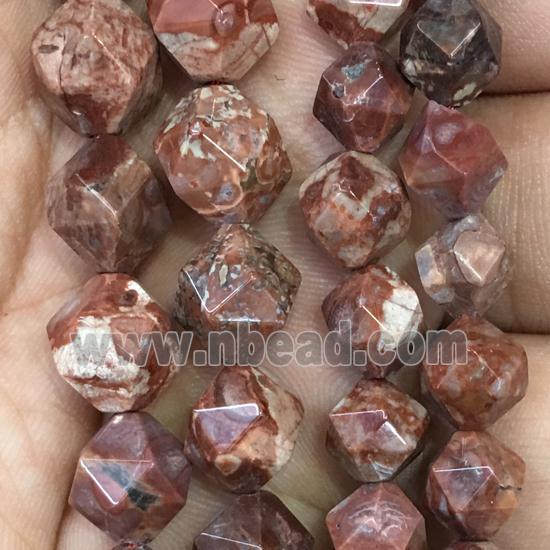 red Pomergranite Beads, faceted round