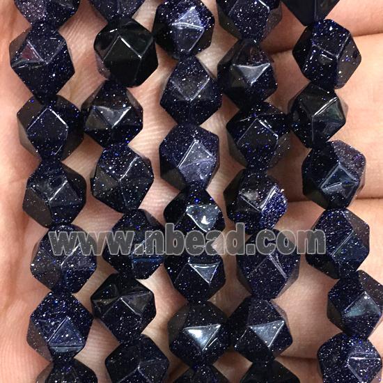 blue sandStone beads, faceted round
