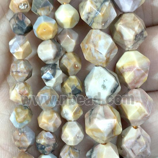 Crazy Agate Beads, faceted round