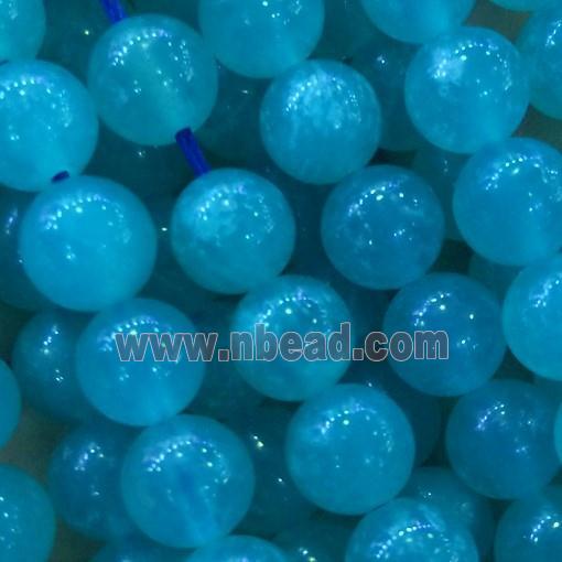 round Amazonite beads, color treated, AAA grade