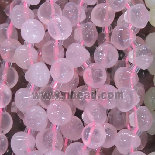 Rose Quartz teardrop beads, top-drilled