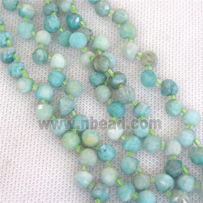 Chinese Amazonite beads, faceted teardrop, top-drilled