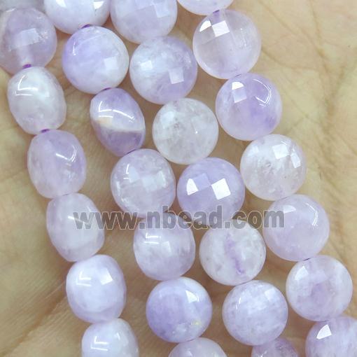 purple Chalcedony Beads, faceted circle