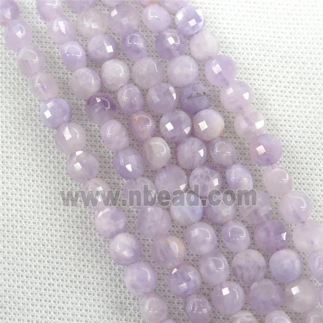 purple Chalcedony Beads, faceted circle
