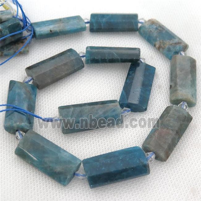 blue Apatite Beads, faceted rectangle