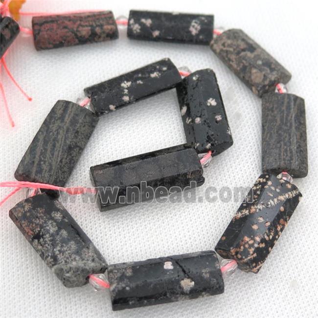 red Snowflake Jasper beads, faceted rectangle